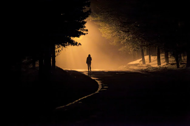 Woman walking alone